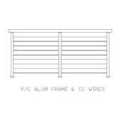 Aluminium Frame & Stainless Steel Wires Stainless Steel Balustrade